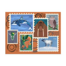 Animal Postage Stamps Postcards