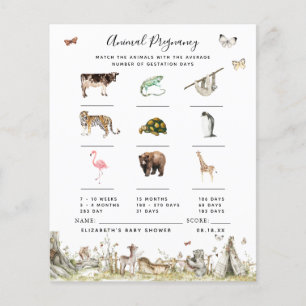 Animal Pregnancy Baby Shower Game