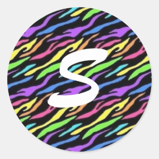 Animal print alphabet sticker