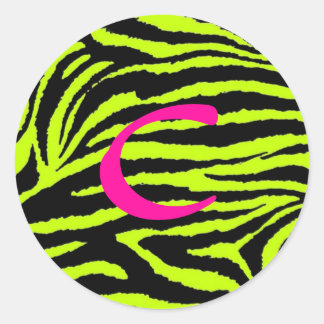 Animal print alphabet sticker