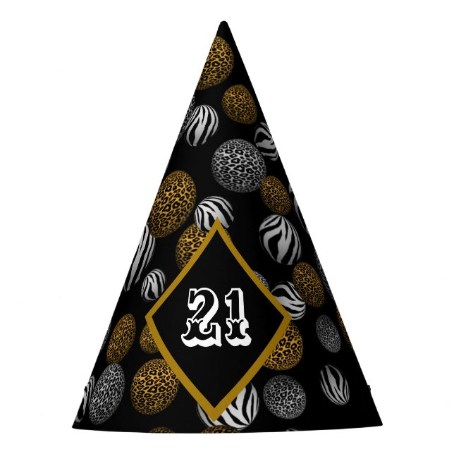 Animal Print Balls Party Hat (Front)