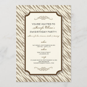 Animal Print Birthday Party Invitation (chocolate)