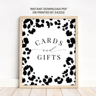 Animal Print Black and White Cards & Gifts Sign