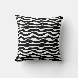 Animal Print Black and White Throw Pillow