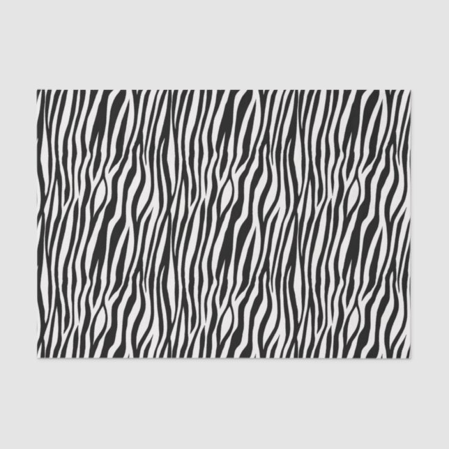 Animal Print Black White Zebra Tissue Paper (Front)
