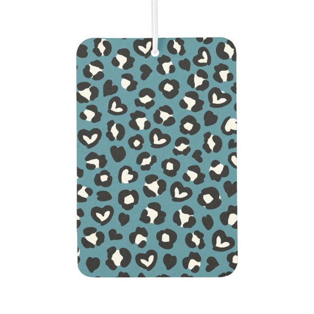 Animal Print, Blue Leopard, Cheetah Spots, Hearts Air Freshener (Front)