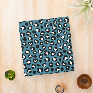 Animal Print, Blue Leopard, Cheetah Spots, Hearts Binder