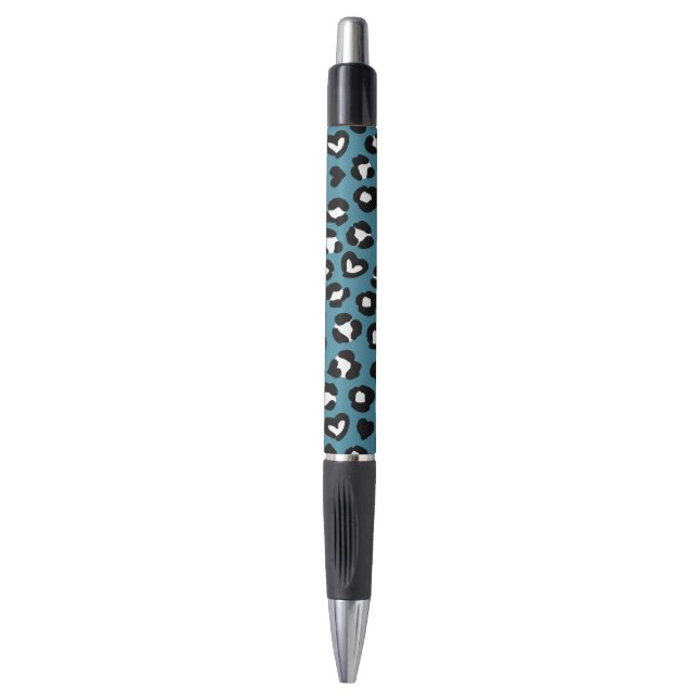 Animal Print, Blue Leopard, Cheetah Spots, Hearts Pen (Front Vertical)