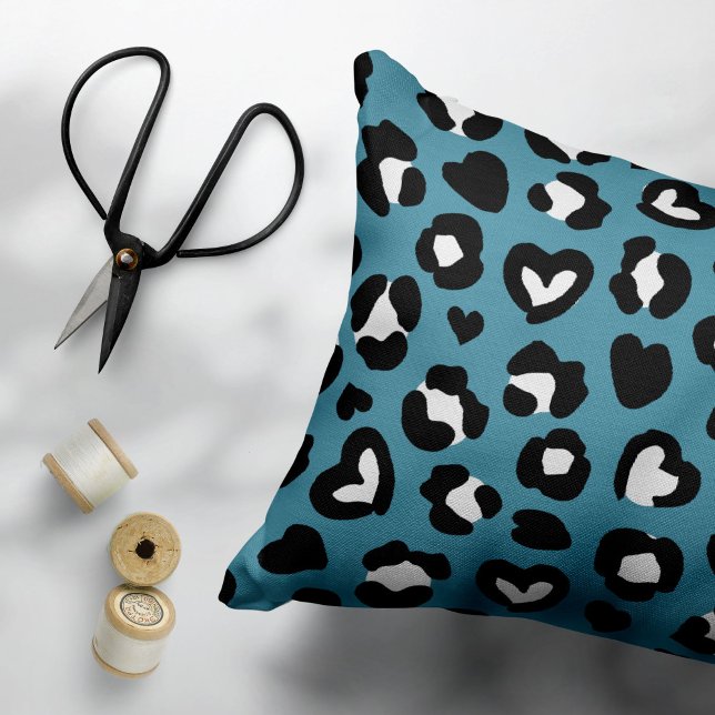 Animal Print, Blue Leopard, Cheetah Spots, Hearts Pillowcase (Creator Uploaded)