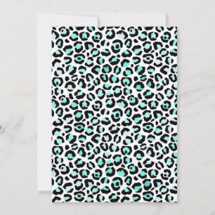 Animal Print Blue Spots Turquoise Pink Faux Black Thank You Card