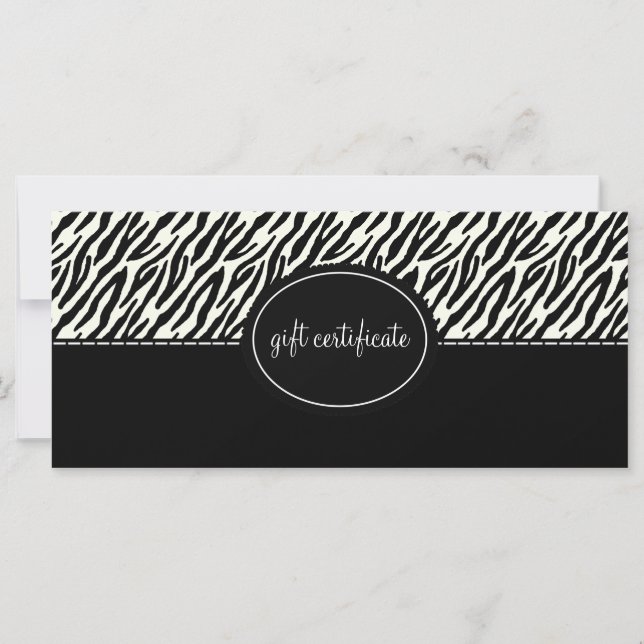 Animal Print Boutique Style Gift Certificates (Front)