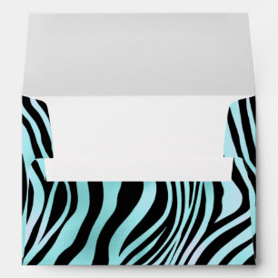 Animal Print Bright Blue Zebra Skin Turquoise Envelope