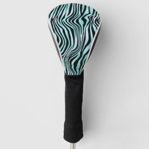 Animal Print Bright Blue Zebra Skin Turquoise Golf Head Cover