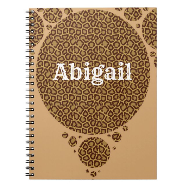 Animal Print Brown Earth Tone Pattern Wild Cat Notebook (Front)