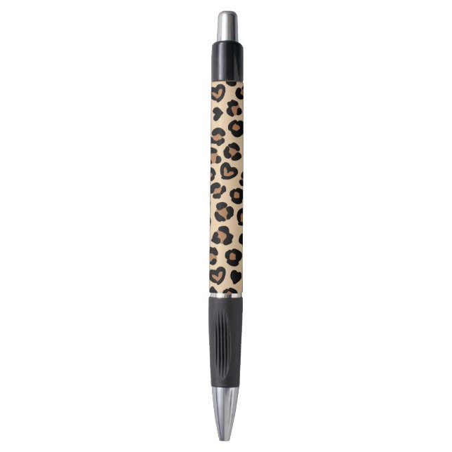 Animal Print, Brown Leopard, Cheetah Spots, Hearts Pen (Front Vertical)