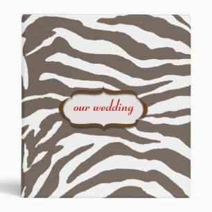 Animal print, brown zebra print binder