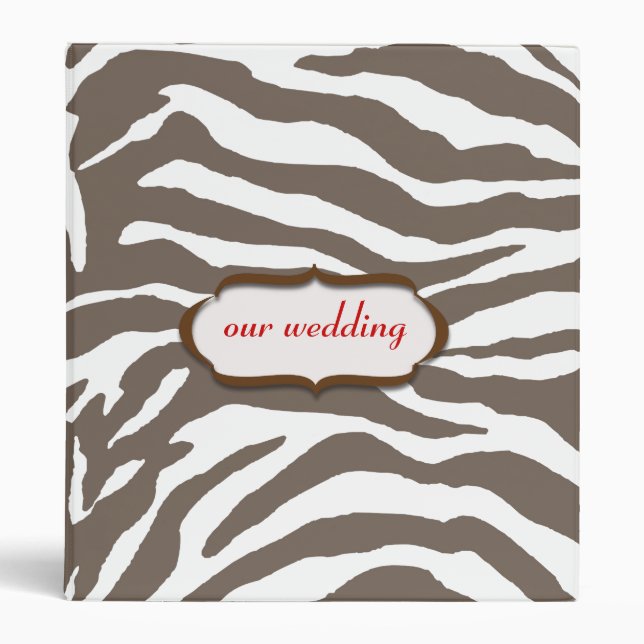 Animal print, brown zebra print binder (Front)