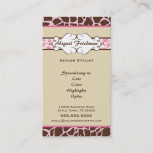 Animal Print Business Card: Pink Business Card