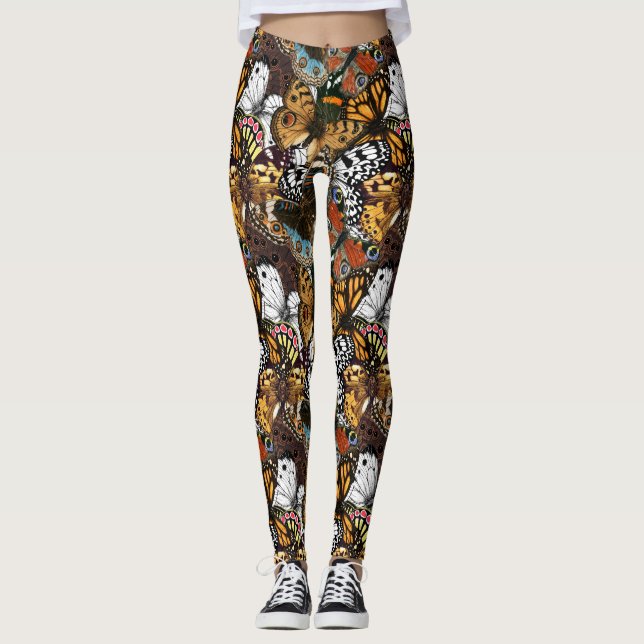 Animal print. Butterfly wings. Leggings (Front)