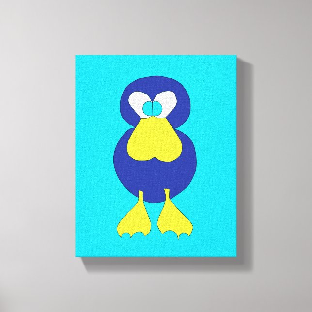 ANIMAL PRINT / CANVAS OF CUTE BLUE BOY DUCK (Front)