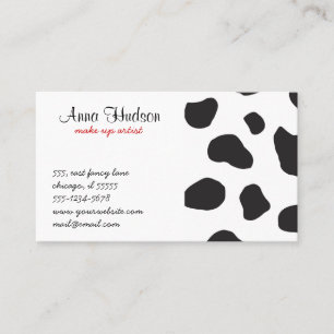 Animal Print (Cow Print), Cow Spots - White Black Business Card