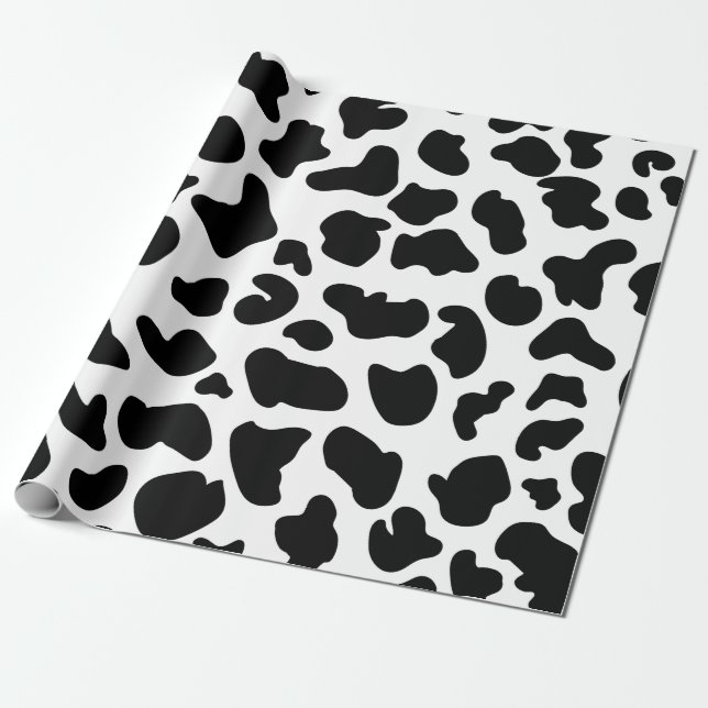 Animal Print, Cow Print Gift Pattern, Farm Animal Wrapping Paper (Unrolled)