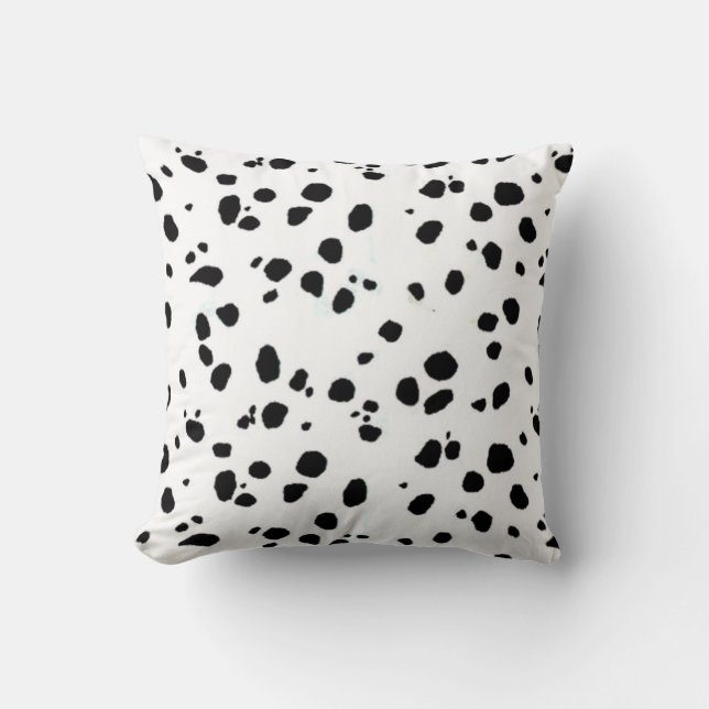Animal Print Dalmation Throw Pillow (Front)
