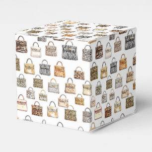 Animal Print Designer Handbag Fashion Pattern Favor Box