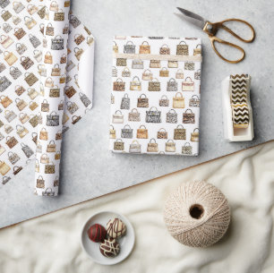 Animal Print Designer Handbag Fashion Pattern Wrapping Paper