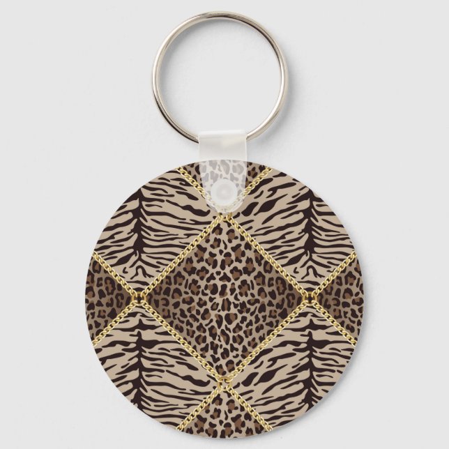 Animal Print Diamond Design Key chain (Front)