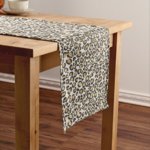 Animal Print Dining Linens Leopard Nuetrals Medium Table Runner