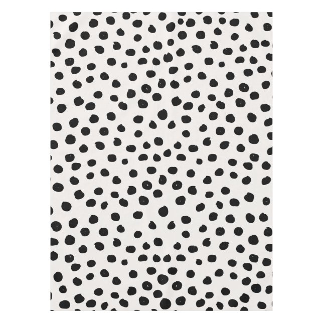 Animal Print Dots Black And White Dalmatian Tablecloth (Front)