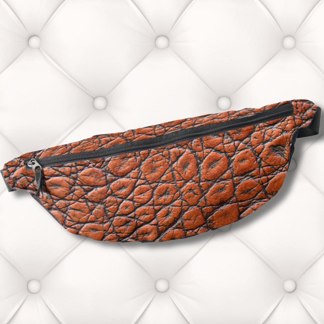Animal Print Faux Alligator Fanny Pack (Trendy Brown Animal Print Faux Texture Alligator Fanny Pack )