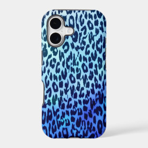 Animal print fur skin of leopard blue