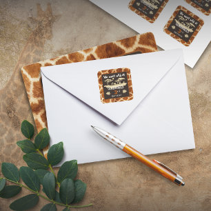 Animal Print Giraffe Birthday Sticker