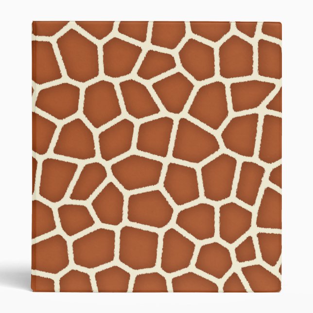 Animal Print, Giraffe in Shades of Copper Brown Binder (Front)