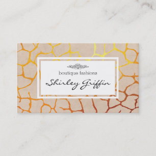 Animal Print (Gold)   Beige Business Card