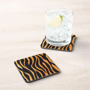 Animal Print Golden and Black Cork Coaster