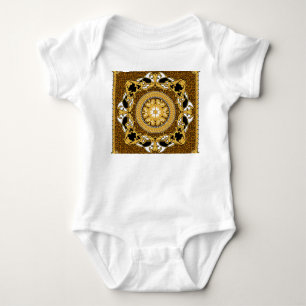 Animal Print Golden Scrolls Silk Baby Bodysuit
