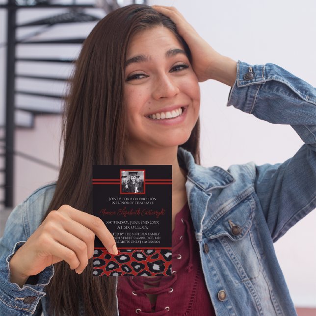 Animal Print Graduation Announcements [Red] (Creator Uploaded)
