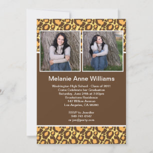 Animal Print Graduation Invitation