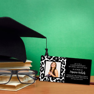 Animal Print Graduation Photo Cards