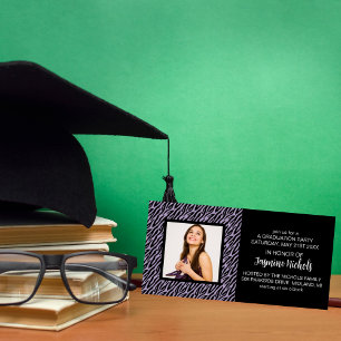 Animal Print Graduation Photo Cards [Purple]