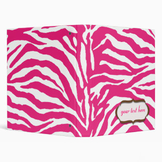 Animal print, hot pink zebra binder