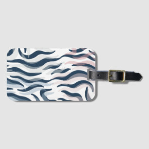 Animal print in navy and watercolor luggage tag