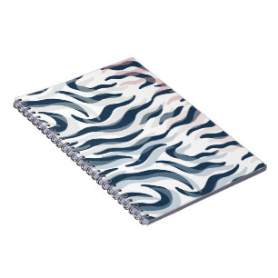 Animal print in navy and watercolor notebook