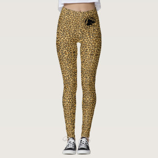 Animal Print Leggings with Black B&BE Logo