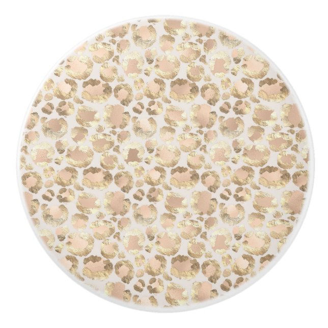 ANIMAL PRINT LEOPARD ABSTRACT CUSTOM CERAMIC KNOB (Front)