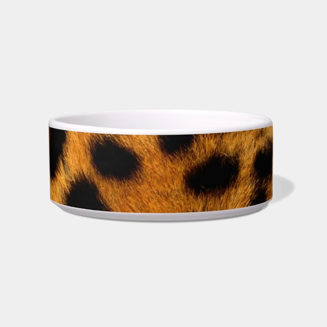 Animal print Leopard Cat Pet Bowl (Front)