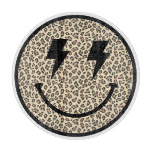 Animal Print Leopard Lightning Bolt Eyes Smile Cutting Board